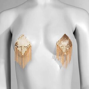 Gold Metal Tassel Nipple Pasties Boudoir Accessories